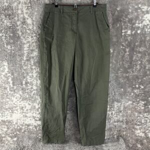 Tommy Hilfiger Size 10 Flat Front Straight Leg Chino Pant Olive Green Button Zip